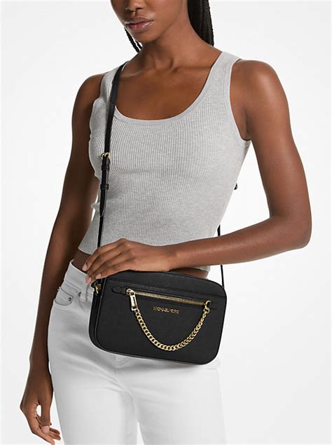 michael kors jet set crossbody cement|Michael Kors jet set saffiano.